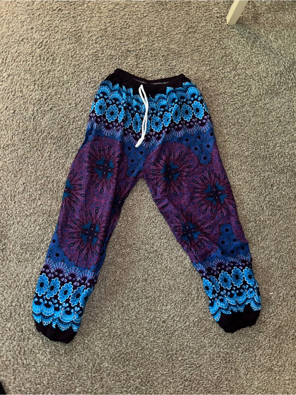 Blue & Purple Boho Harem Pants